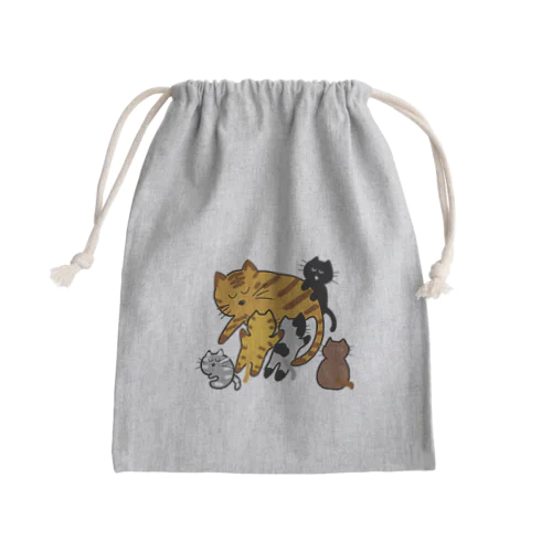 （新）仲良し親子シリーズ(猫さん) Mini Drawstring Bag