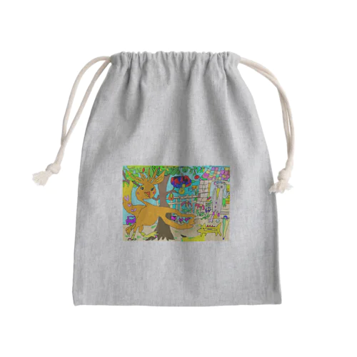 お出かけ Mini Drawstring Bag