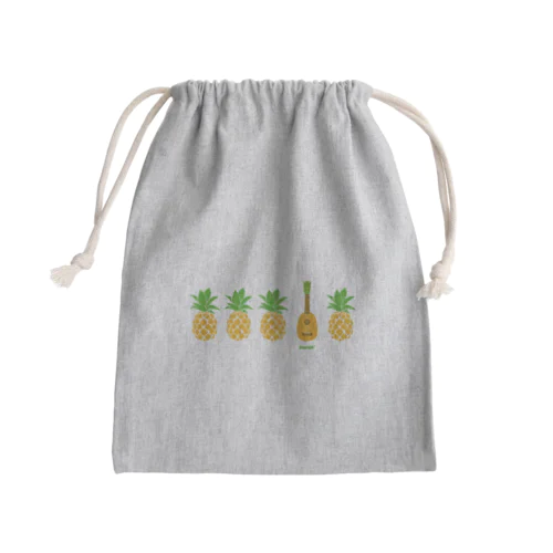 パイナポー＆ウクレレ Mini Drawstring Bag