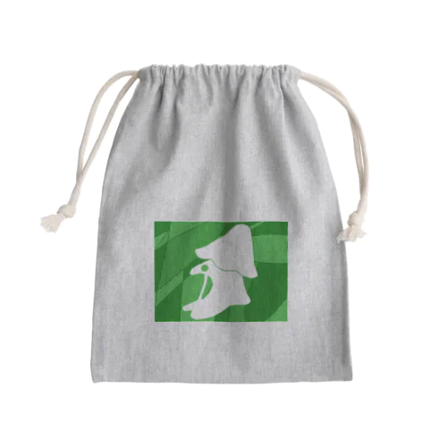 わたがしデザイン（緑・白） Mini Drawstring Bag