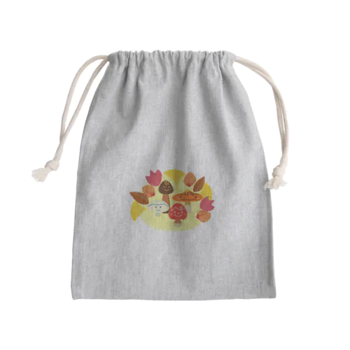 木の葉の森のキノコたち Mini Drawstring Bag