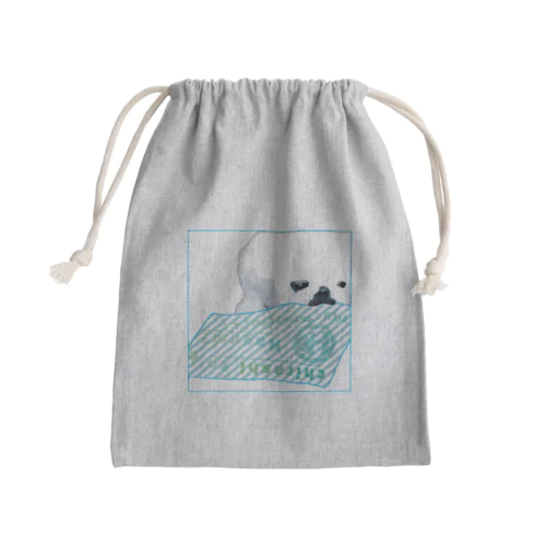 ちらし寿司を運ぶペキニーズ Mini Drawstring Bag