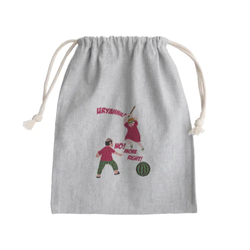 おとんVSおかんスイカ割りVr Mini Drawstring Bag