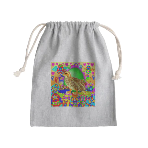 ウズラ Mini Drawstring Bag