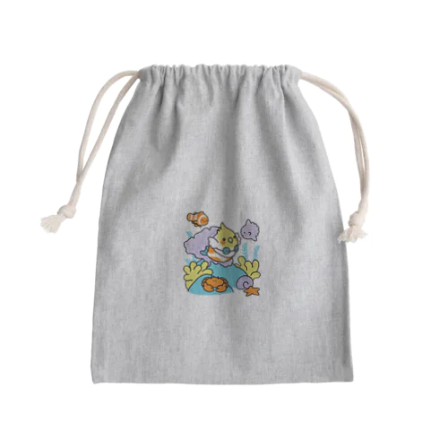 Chubby Bird サンゴ礁を守ろう！　オカメインコと海のお友達 Mini Drawstring Bag