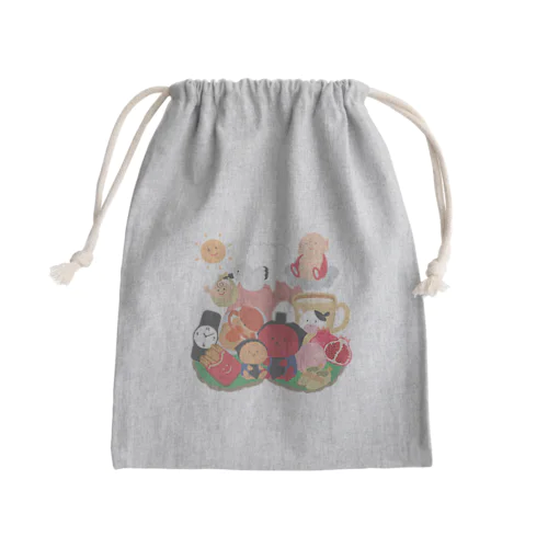 子宝縁起物欲張りセット Mini Drawstring Bag