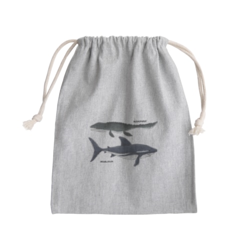 モササウルスとメガロドン Mini Drawstring Bag