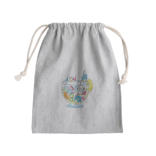 ペンギンとフルーツサワー Mini Drawstring Bag