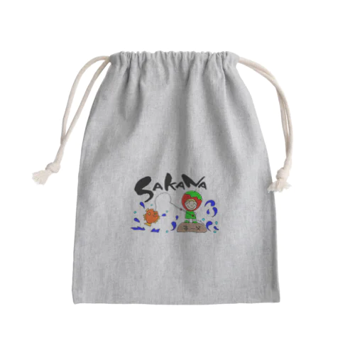 いっちゃんの魚釣り Mini Drawstring Bag