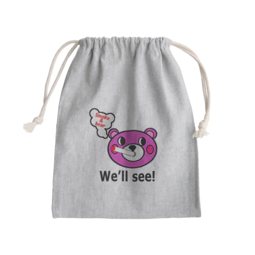 モクモックマ・フェイス  ピンク Mini Drawstring Bag