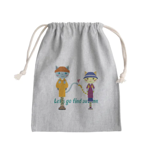 秋を見つけに Mini Drawstring Bag