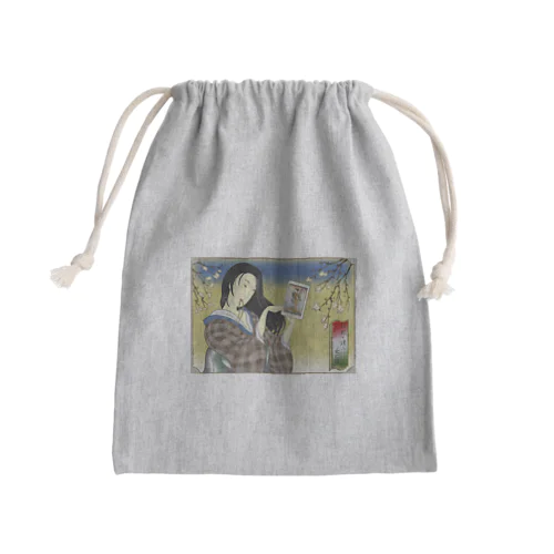 "錦板を遣ふ女の図" #1 Mini Drawstring Bag