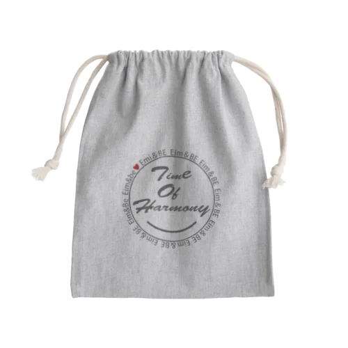 Time of harmony(グレーロゴ✖️赤ハート) Mini Drawstring Bag