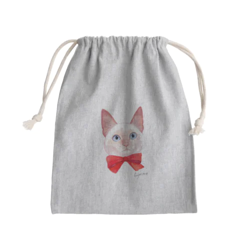 【Lipine】ひなたのビッグフェイス(ロゴ) Mini Drawstring Bag