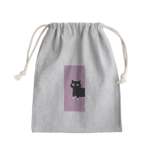 くつ下をはいたネコが玄関で Mini Drawstring Bag