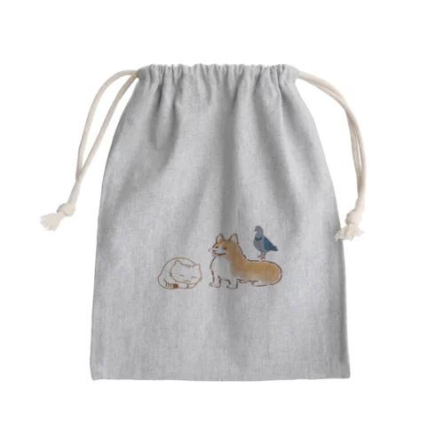 幸せの動物のバッグ Mini Drawstring Bag