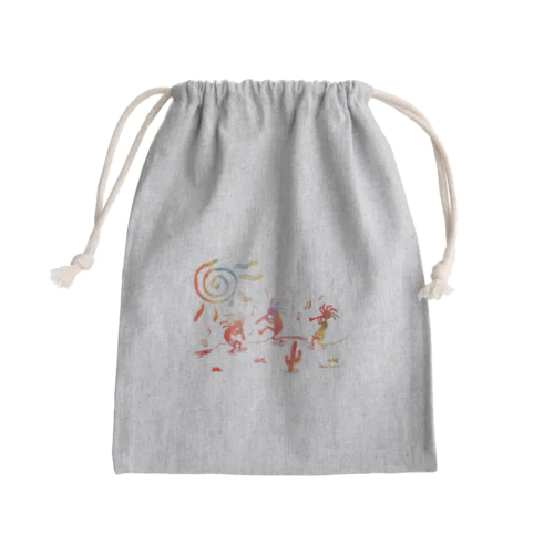 ココペリと太陽 Mini Drawstring Bag