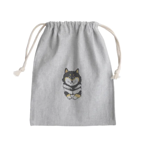 ふてぶてしい黒柴 Mini Drawstring Bag