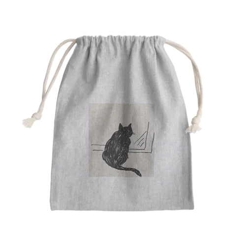 窓辺猫 Mini Drawstring Bag