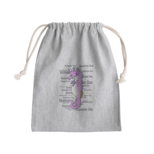 Seahorse Dad ピンク Mini Drawstring Bag