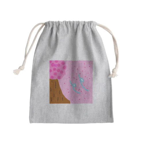 風に吹かれた桜 Mini Drawstring Bag