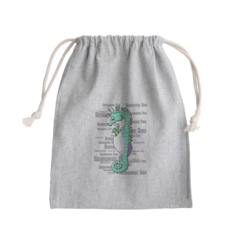 Seahorse Dad グリーン Mini Drawstring Bag