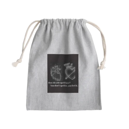 モノトーンラブ Mini Drawstring Bag