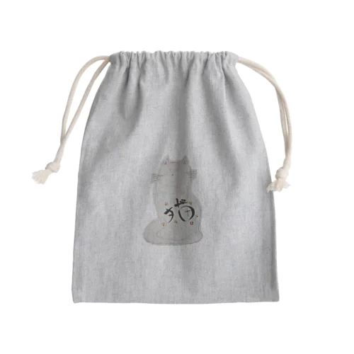 祈る　しろねこ Mini Drawstring Bag