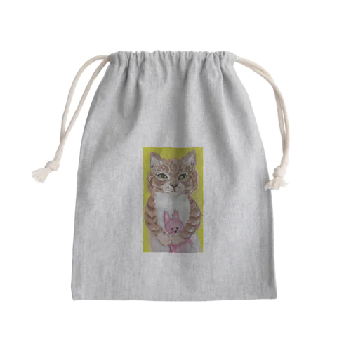 うさちゃんと一緒ねこ Mini Drawstring Bag