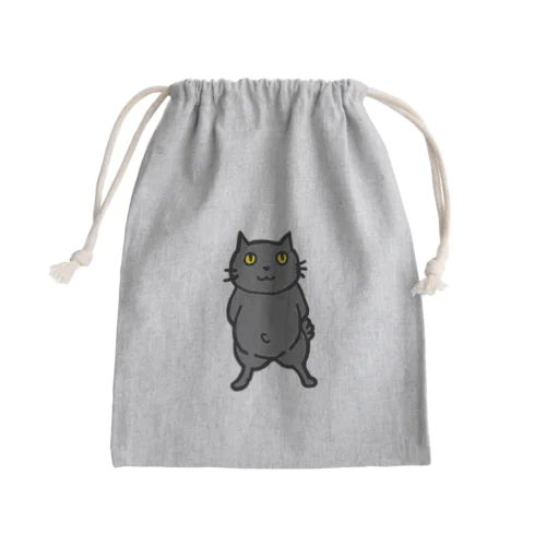 でべそでボブテイルの黒猫くろすけ君 Mini Drawstring Bag