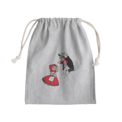 眠れる森の猫(マロちゃんとふくくん） Mini Drawstring Bag