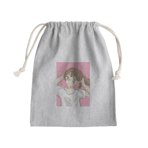 髪を結う Mini Drawstring Bag