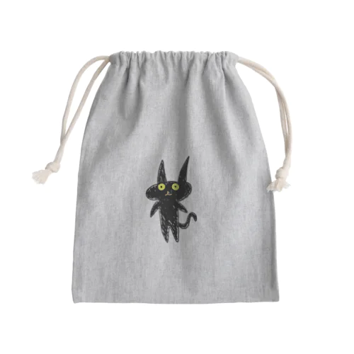 おヒゲのないクロネコちゃん Mini Drawstring Bag