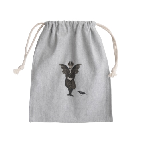 ハロウィン🎃Halloween🎃Keep Calm and Goth On『Raven Crow 闇のサーカス団』🦇ゴシック 鴉 黒い翼 Mini Drawstring Bag