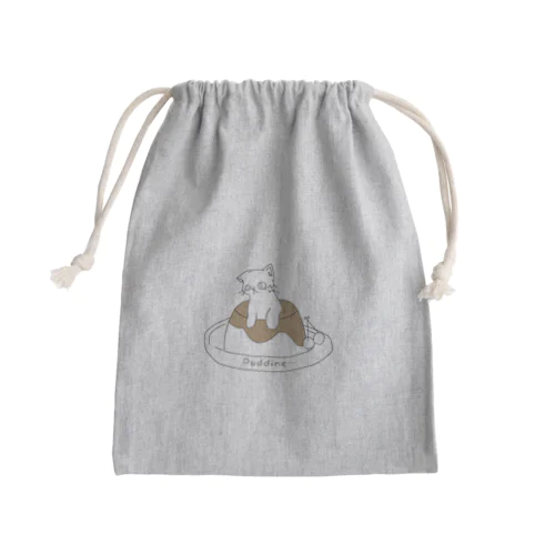 プリンに埋もれたネコ。 Mini Drawstring Bag