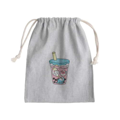 Chubby Bird タピオカミルクインコティー　オカメインコ　＆　コザクラインコ Mini Drawstring Bag