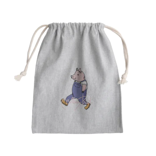 豚の『おぶー』 Mini Drawstring Bag