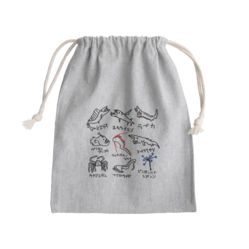 深海生物たち Mini Drawstring Bag