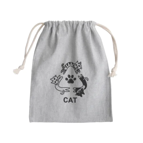 ゆるっとエコなネコ Mini Drawstring Bag