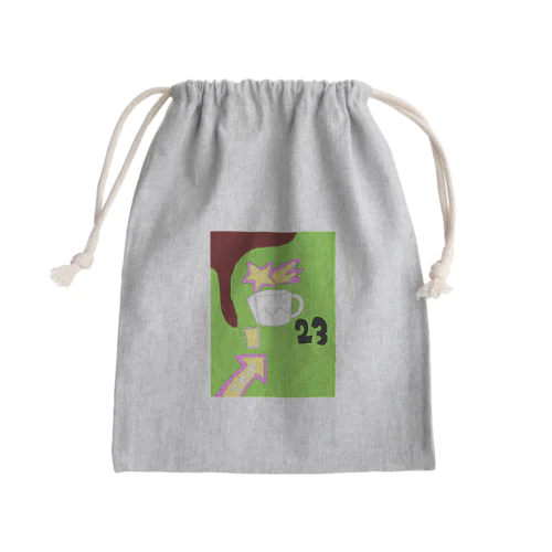 イカしたコーヒー Mini Drawstring Bag