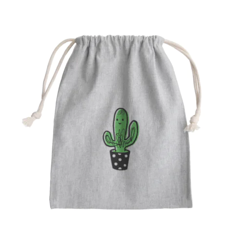 毛深サボテン Mini Drawstring Bag