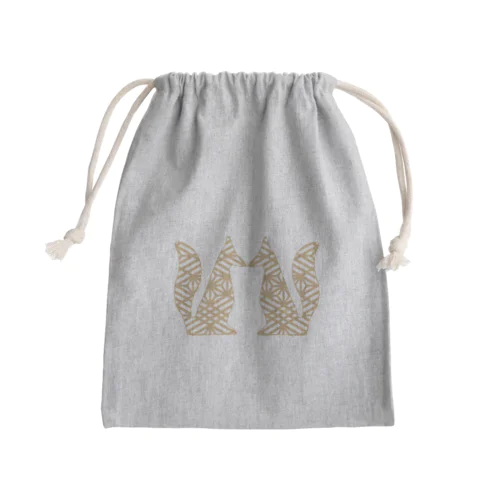 組子細工狐 Mini Drawstring Bag