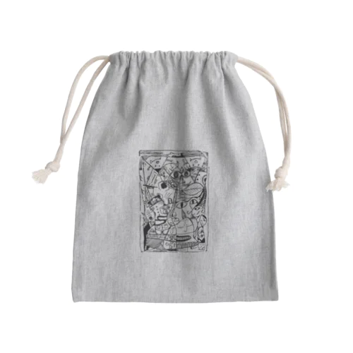 いろんな所にいろんな顔 Mini Drawstring Bag