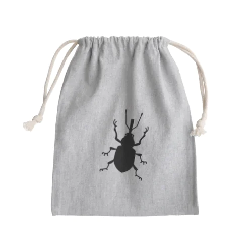 象虫シルエット Mini Drawstring Bag