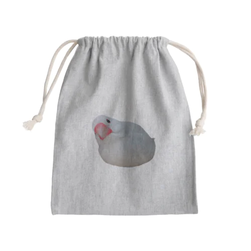 白文鳥にかくん Mini Drawstring Bag