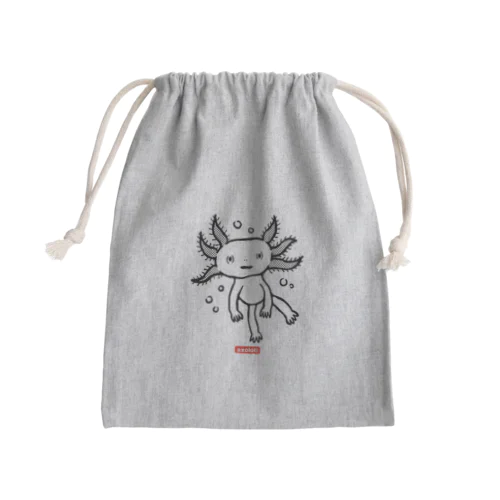 おとぼけ顔のウパさん_モノクロver Mini Drawstring Bag