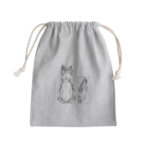 投影図ガエル Mini Drawstring Bag