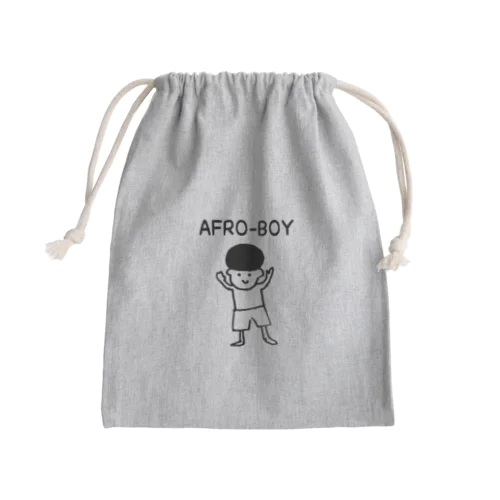 八重山日報連載『アフロくん』 Mini Drawstring Bag