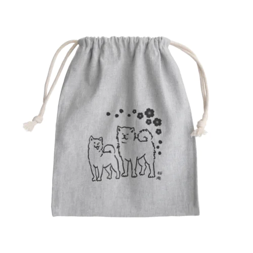 シャキッと秋柴🐶BK Mini Drawstring Bag