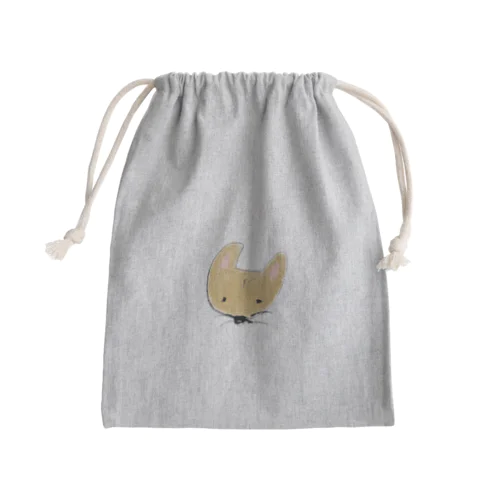 眉間にシワを寄せるキツネ Mini Drawstring Bag